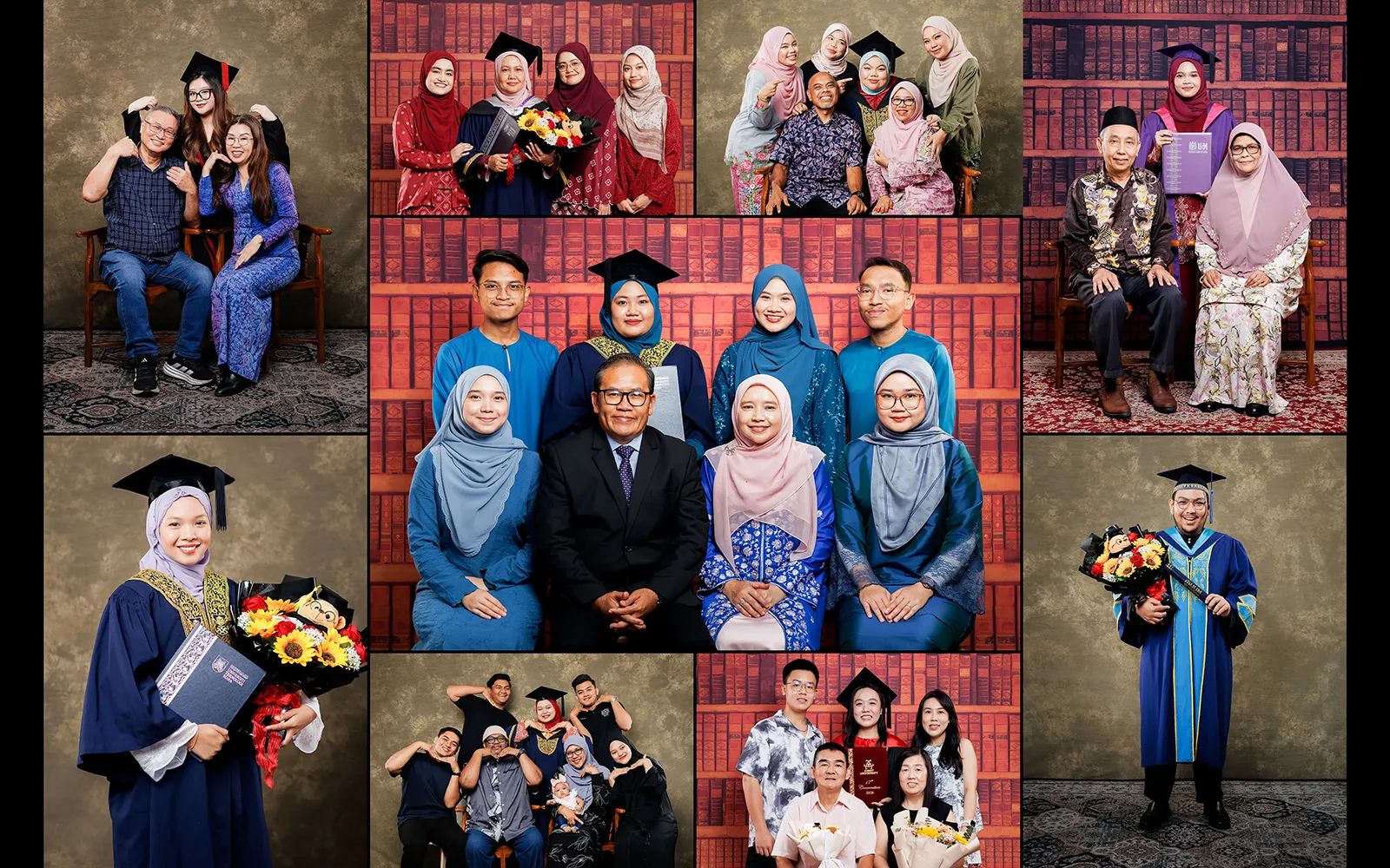 Graduan bergambar bersama keluarga di Ametography Studio Sungai Petani